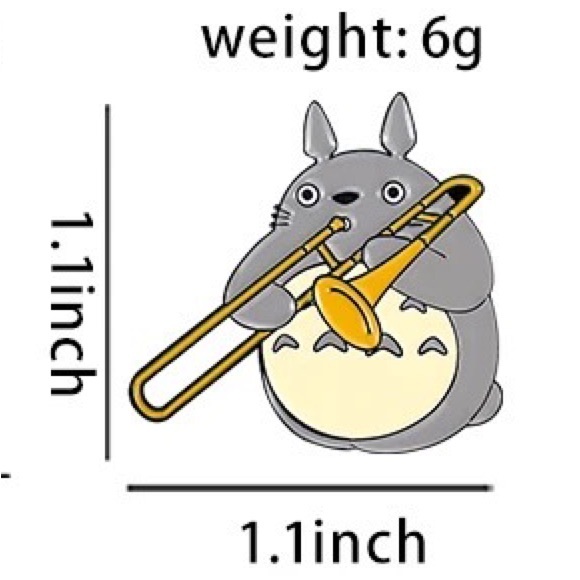 Set of 2 Totoro Music Enamel Pins Musical Instruments Japanese Anime Fan Gifts - Picture 7 of 11